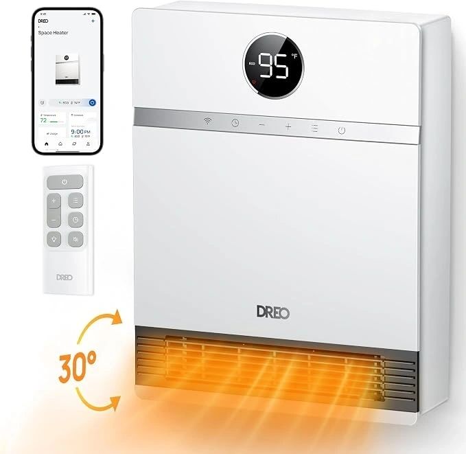 DREO Smart Electric Wall Heater for Indoor Use, Works with Alexa, Large Room